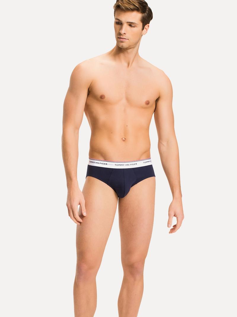 Férfi Tommy Hilfiger Premium essentials brief 3pk Briefs Színes Sötétkék | HU 1336PJJ